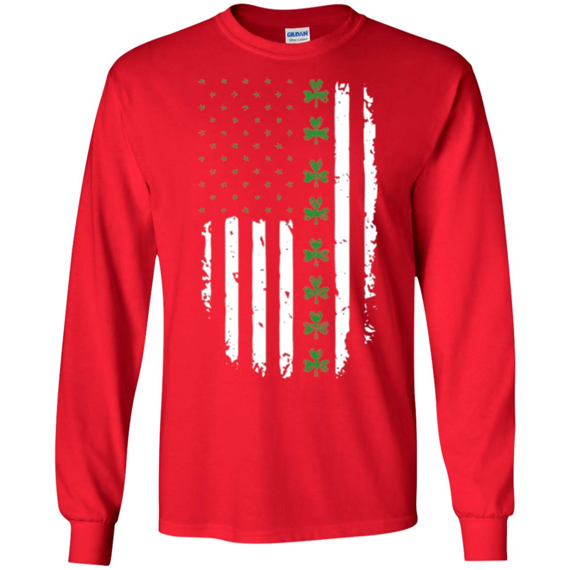 Irish American Flag St. Patrick_s Day T-shirt Red