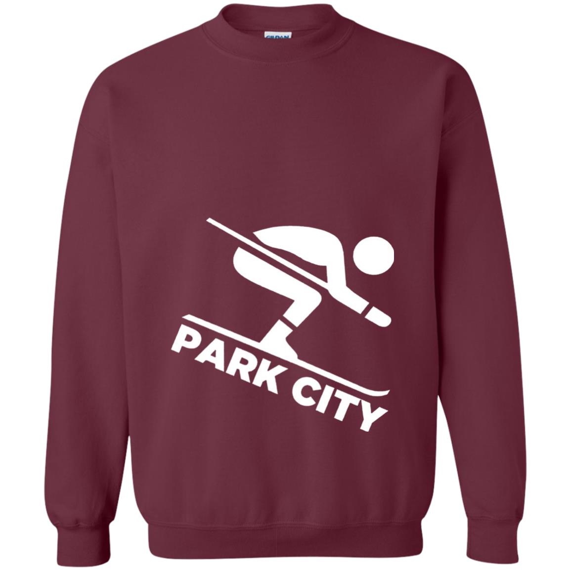 Downhill Skiing T-shirt Park City Utah Maroon