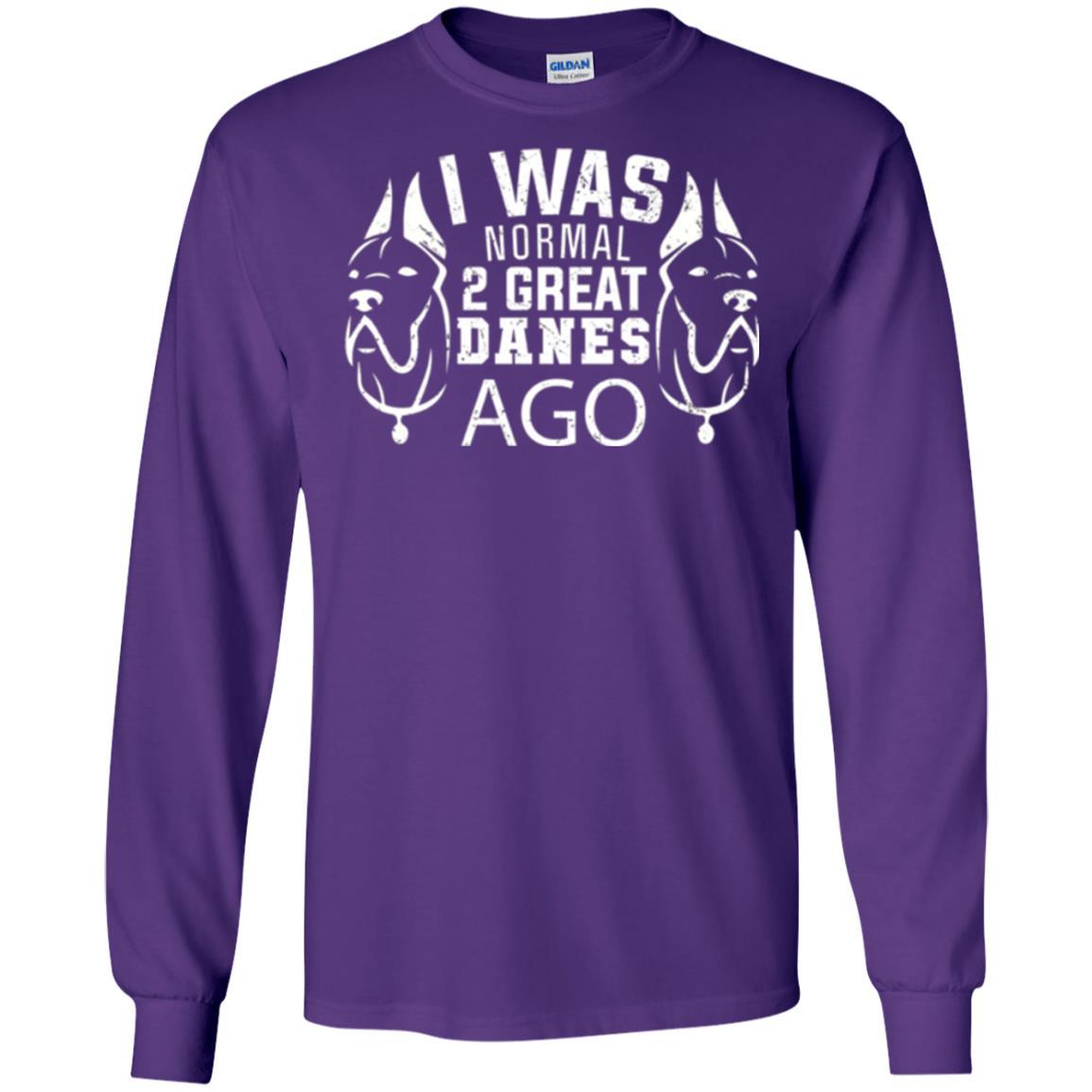 Dog Lover T-shirt I Was Normal 2 Great Danes Ago Purple
