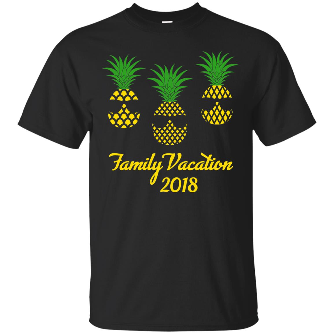 Family Vacation 2018 Shirt Hawaii Pineapple Sunglasses Black