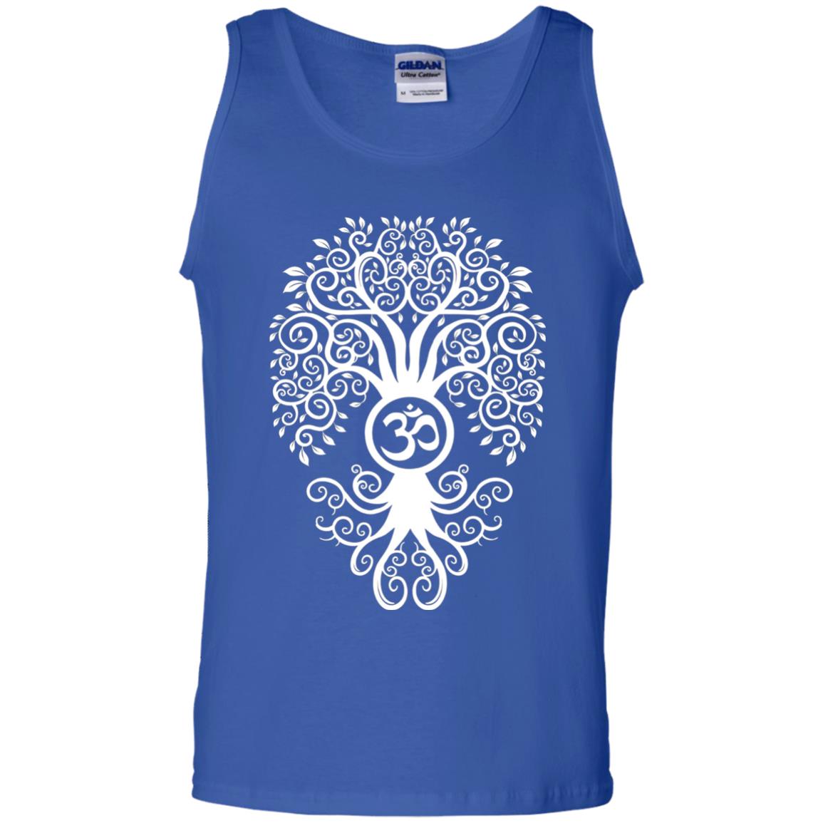White Bodhi Tree Yoga Tshirt Royal