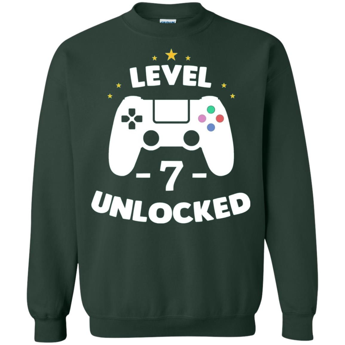 Level 7 Unlocked Gamer T-shirt Forest Green