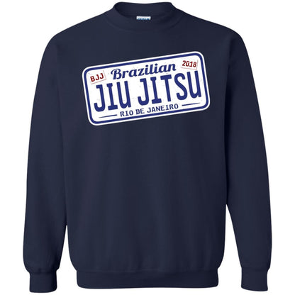 Funny Jiu Jitsu Bjj License Plate T-shirt Navy