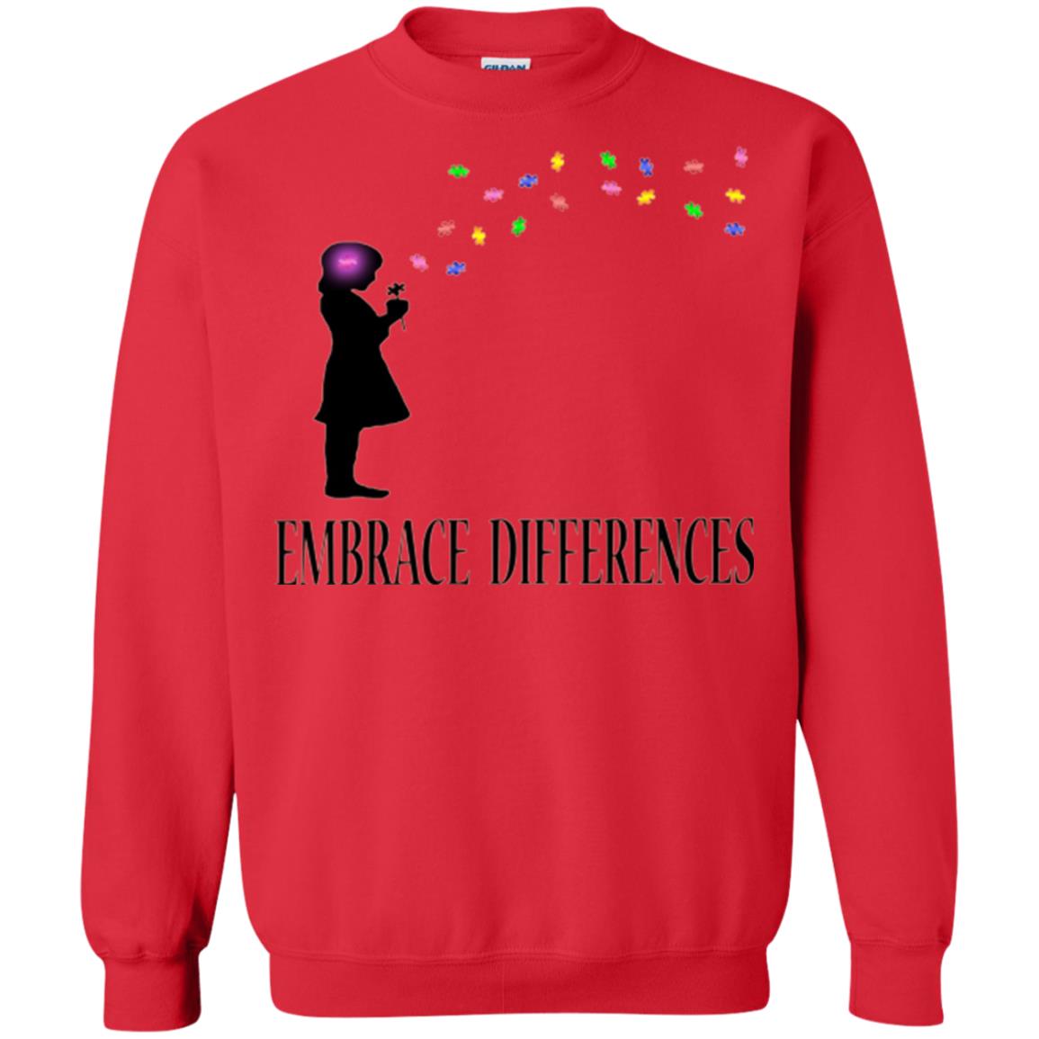 Embrace Differences Shirt Proud Autism Awareness T-shirt Red