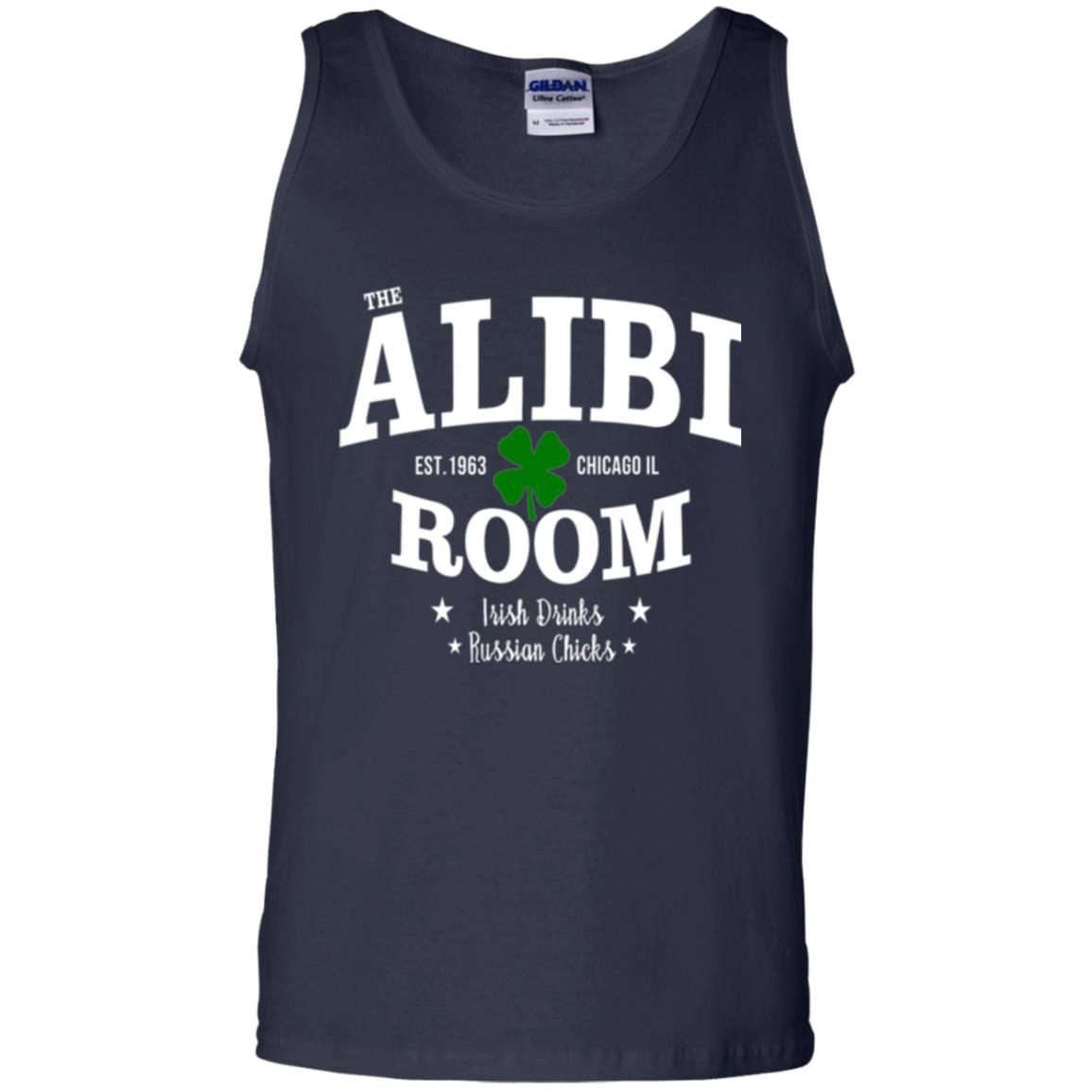 Wine Lovers T-shirt The Alibi Room Est.1963 Chicagoil Irish Drinks Russian Chick Navy