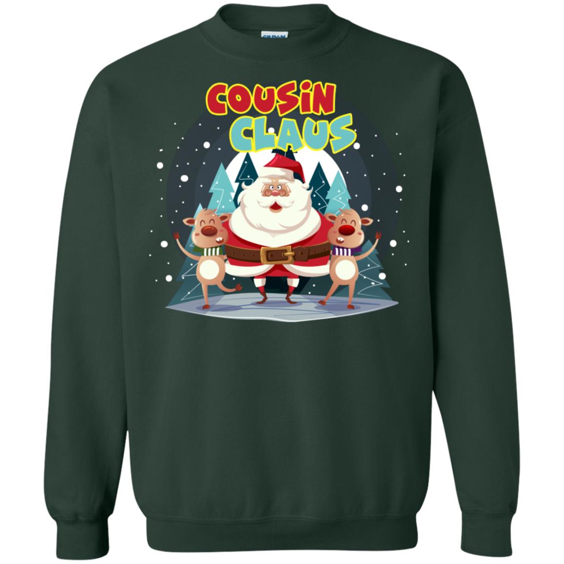 Cousin Claus Matching Family X-mas Gift Shirt Forest Green