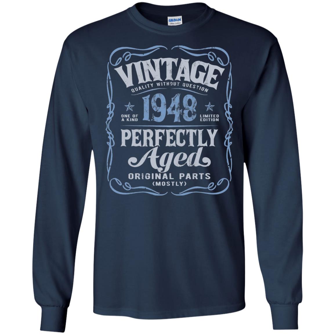 Vintage Made In 1948 70th Birthday Shirt Navy