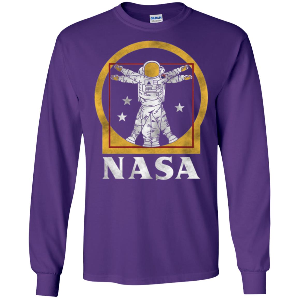 Nasa Vitruvian Astronaut Graphic T-shirt Purple