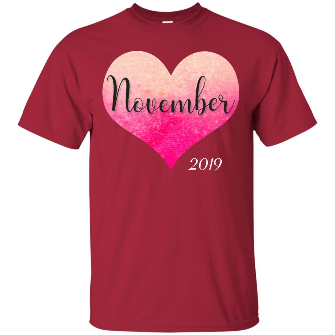 Pregnancy Reveal Announcement Party November 2019 Shirt Cardinal