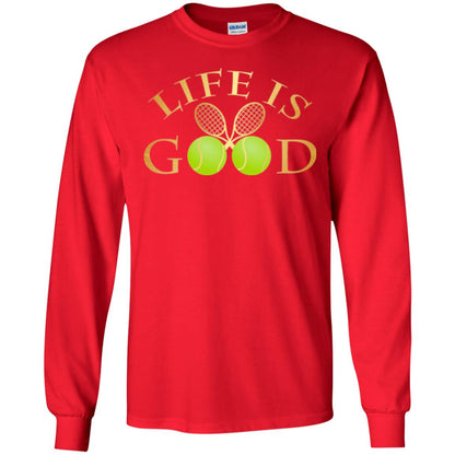 Tennis Lovers T-shirt Life Is Good Red