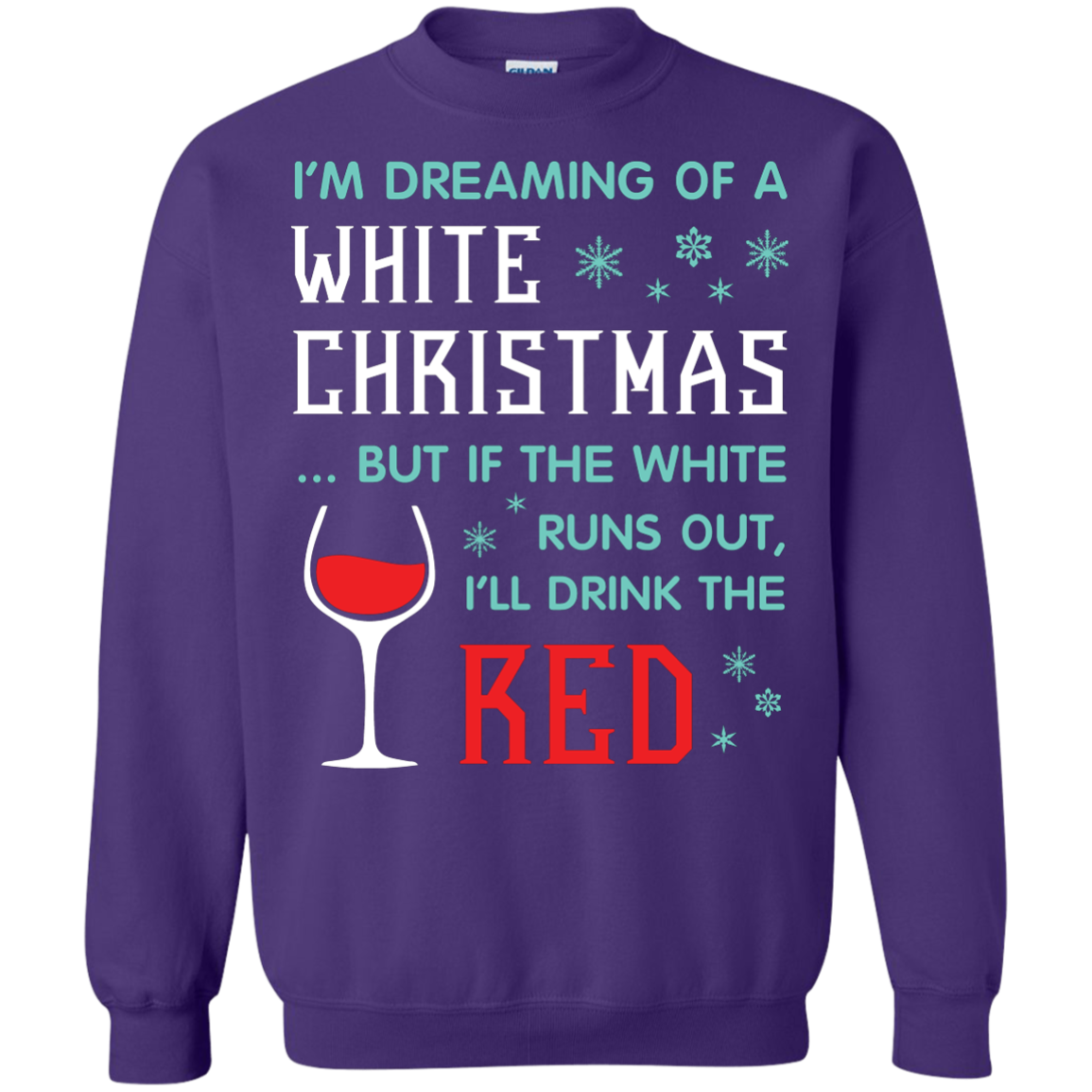 Christmas T-shirt I'm Dreaming Of A White Christmas Purple