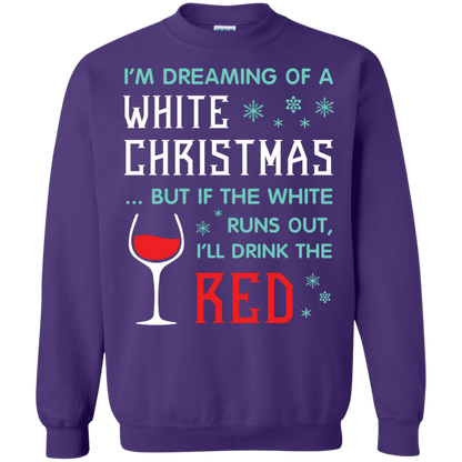 Christmas T-shirt I'm Dreaming Of A White Christmas Purple