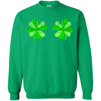 Funny Shamrock Boobs St Patricks Day T-shirt Irish Green