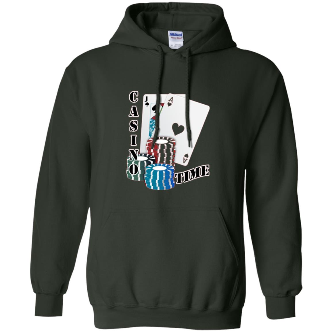 Fun Gambling T-shirt Casino Time Forest Green