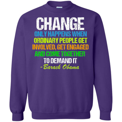 Obama Farewell Speech Change Only Happens When T-shirt Purple