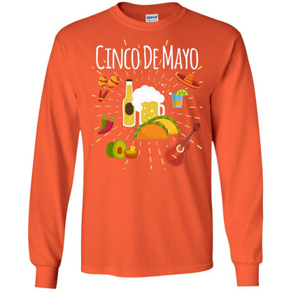 Cinco De Mayo Beer Tacos Guitar Mexico Shirt Orange
