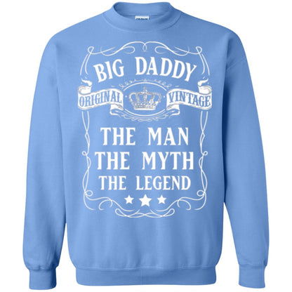 Big Daddy Original Vintage The Man Myth Legend Grandfather T-shirt Carolina Blue