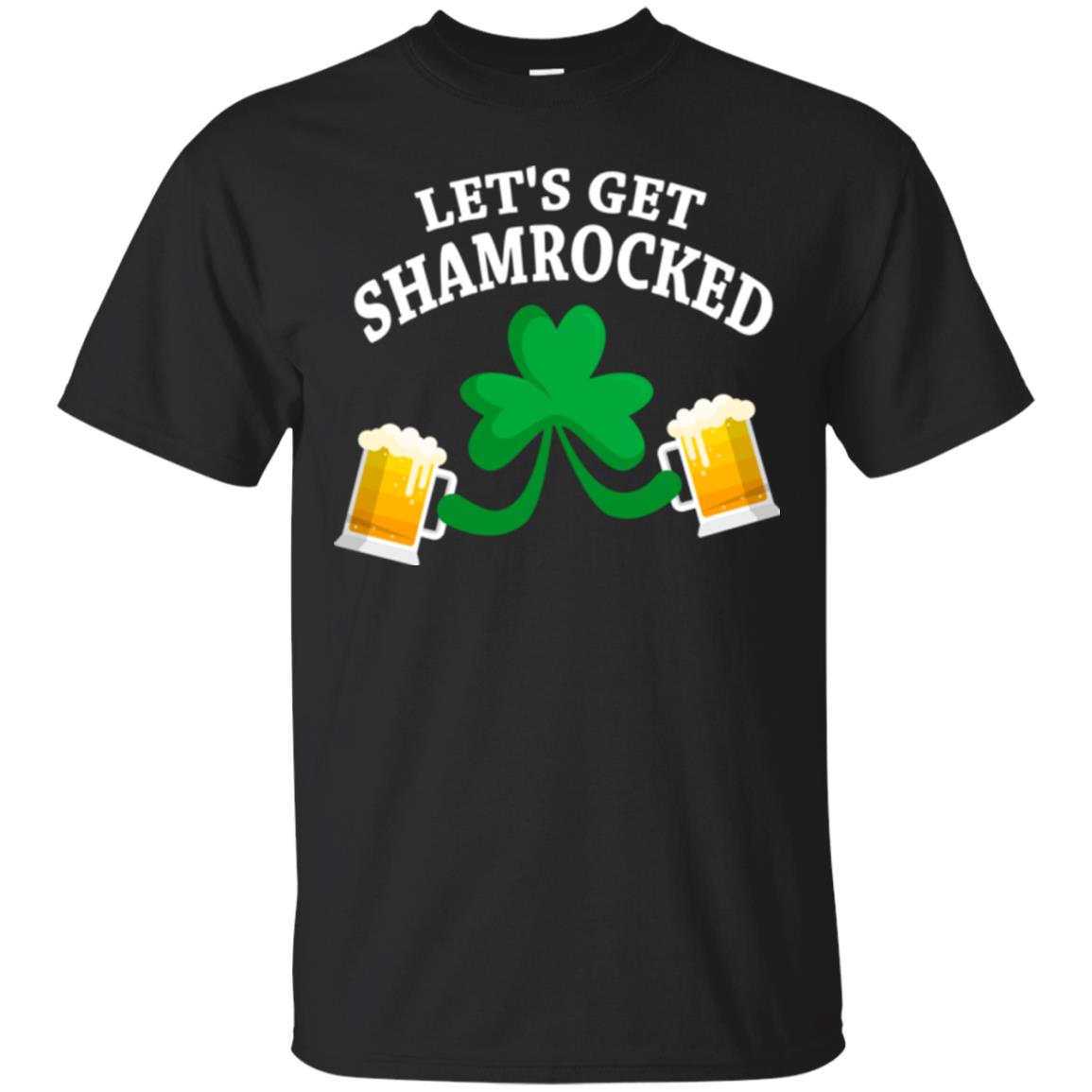 Patrick_s Day T-shirt Let_s Get Shamrocked Black