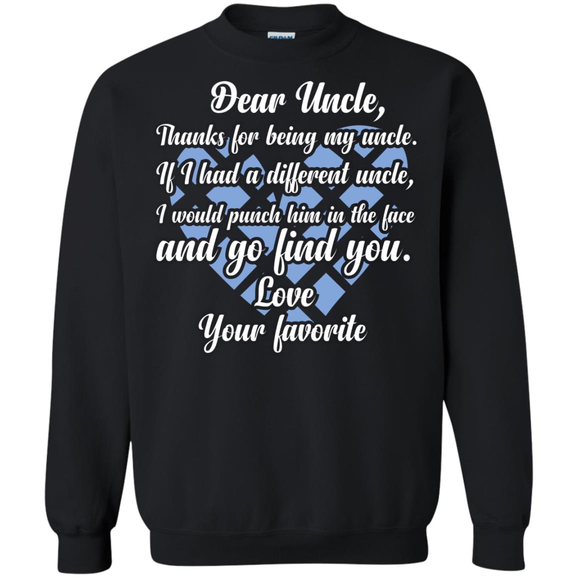Dear Unclethank For Being My Uncle Family T-shirt Black