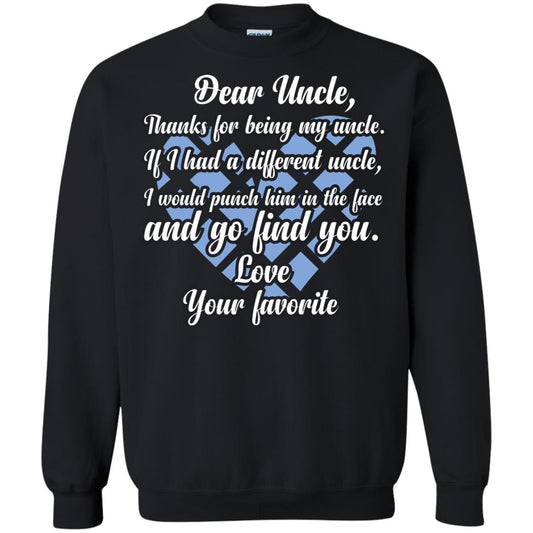 Dear Unclethank For Being My Uncle Family T-shirt Black