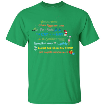 Dr. Seuss Book Title National Wear Red Day T-shirt Irish Green