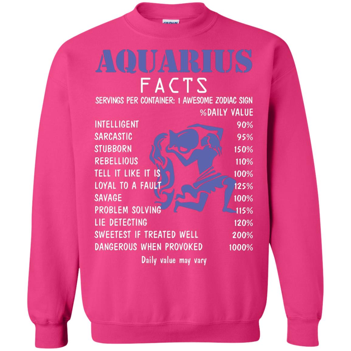 Aquarius Facts 1 Awesome Zodiac Sign Gift Shirt Fo Aquarius Horoscope Heliconia
