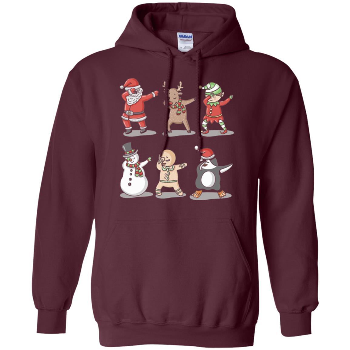 Christmas T-shirt Dabbing Santa Ugly Sweater Maroon