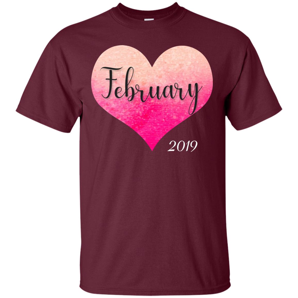 Pregnancy Reveal Announcement Party February 2019 Shirt Maroon