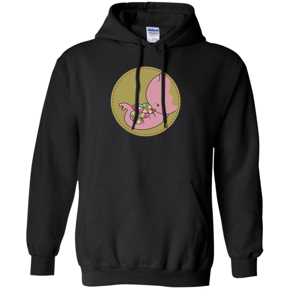 Elephant Mom And Baby Autism Awareness Shirt Black