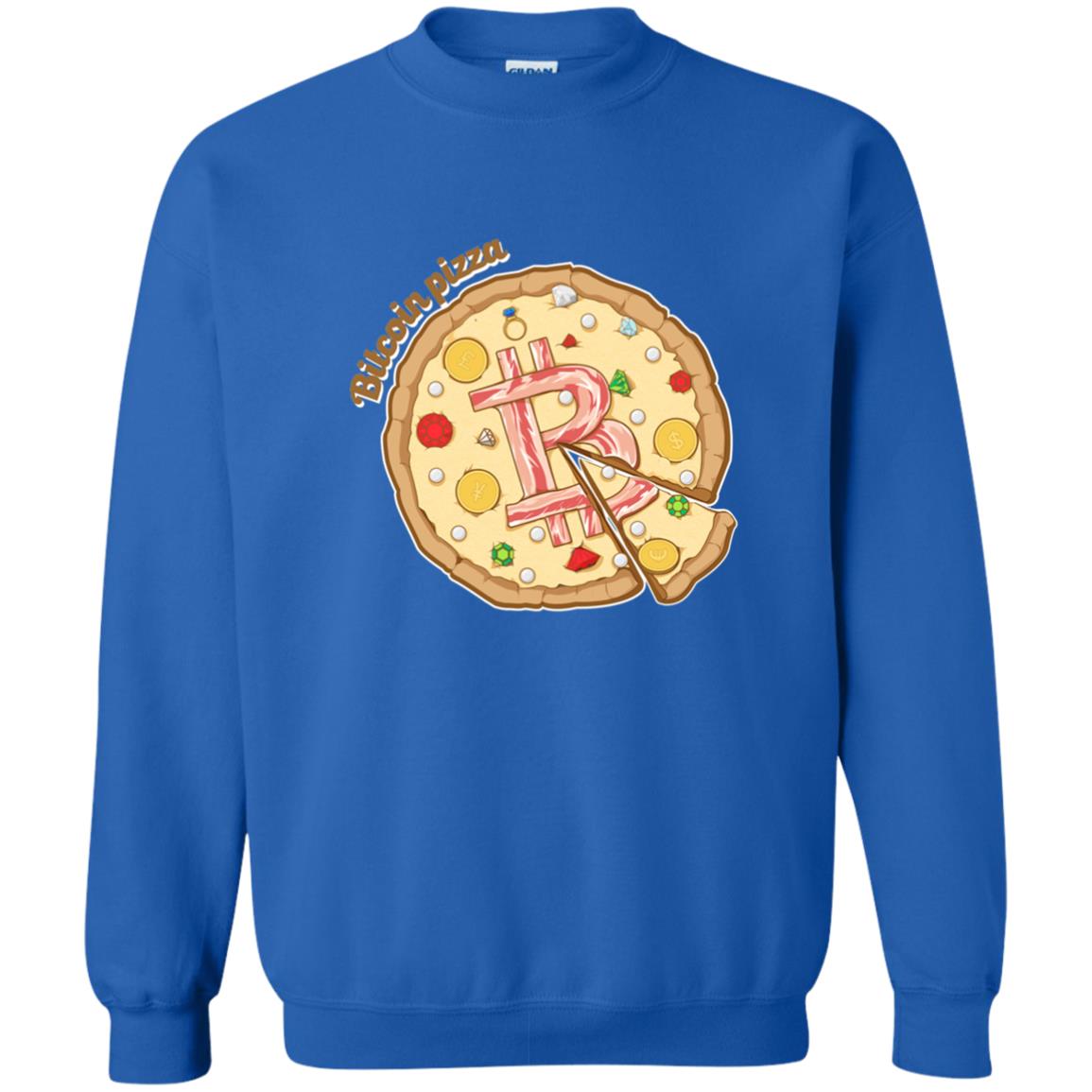 Funny Bitcoin Pizza T-shirt Crypto Currency Royal