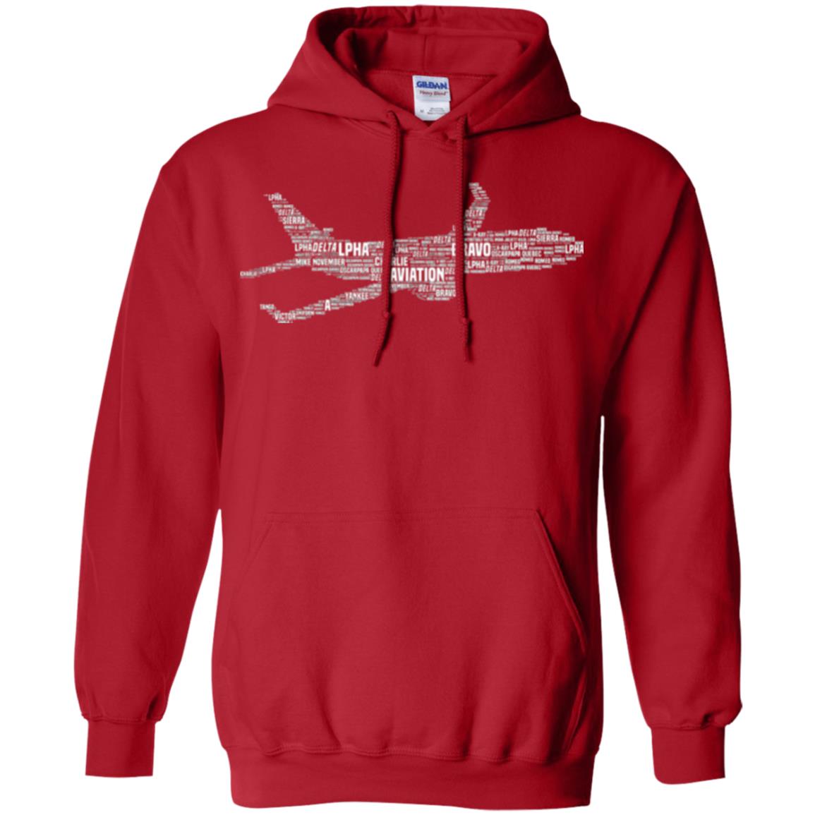 Alphabet Airplane Pilot T-shirt Red