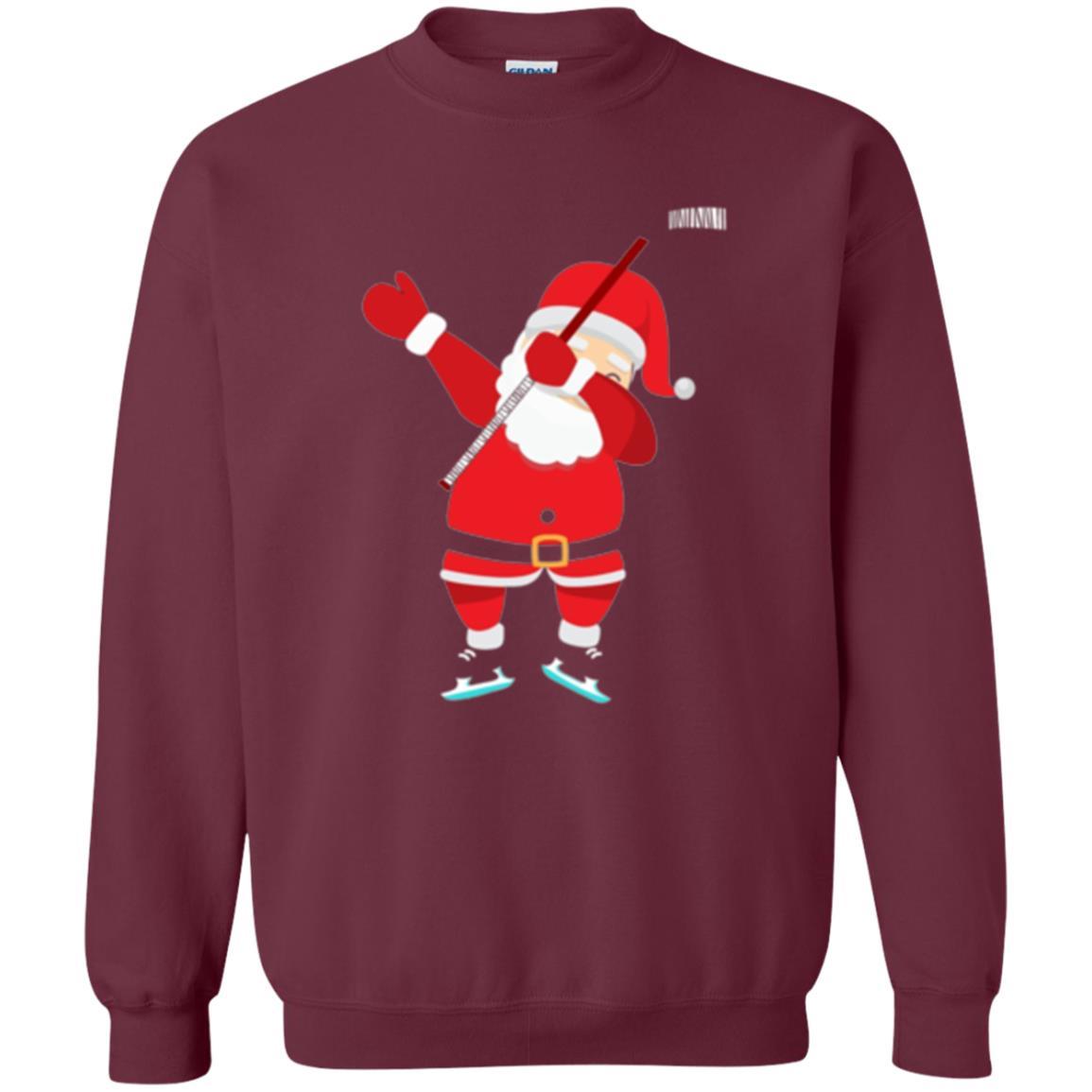 Christmas T-shirt Santa Claus Dabbing Hockey Maroon