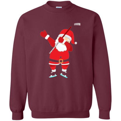 Christmas T-shirt Santa Claus Dabbing Hockey Maroon