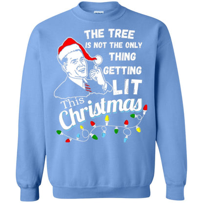 Christmas T-shirt The Tree Isn_t The Only Thing Getting Lit This Christmas Carolina Blue