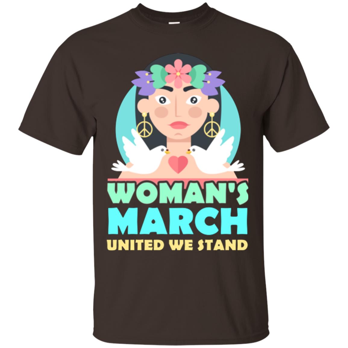 Woman Right T-shirt Womans March United We Stand Dark Chocolate