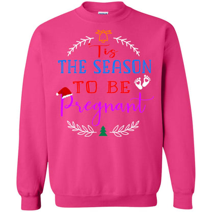 Tis Season To Be Pregnant Pregnancy Announcement Gift Shirt Heliconia