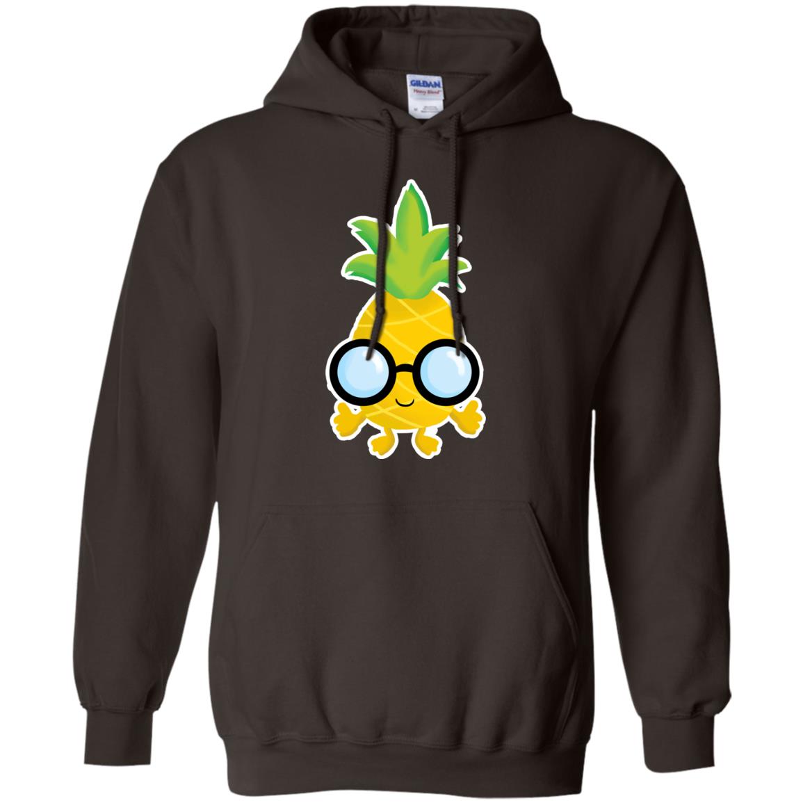 Funny Pineapple With Glasses For Boys Mens Shirt Dark Chocolate