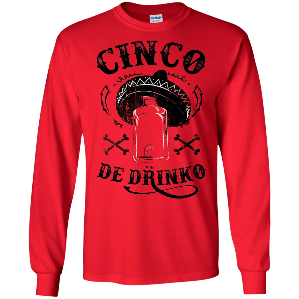 Badass Cinco De Drinko T-shirt Funny Cinco De Mayo Red