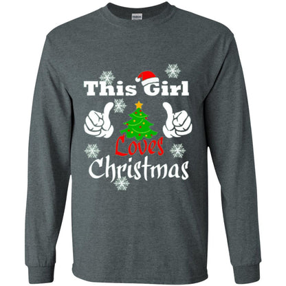 Funny Christmas This Girl Loves Christmas T-shirt Dark Heather