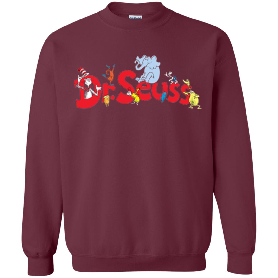 Dr. Seuss Family National Wear Red Day T-shirt Maroon