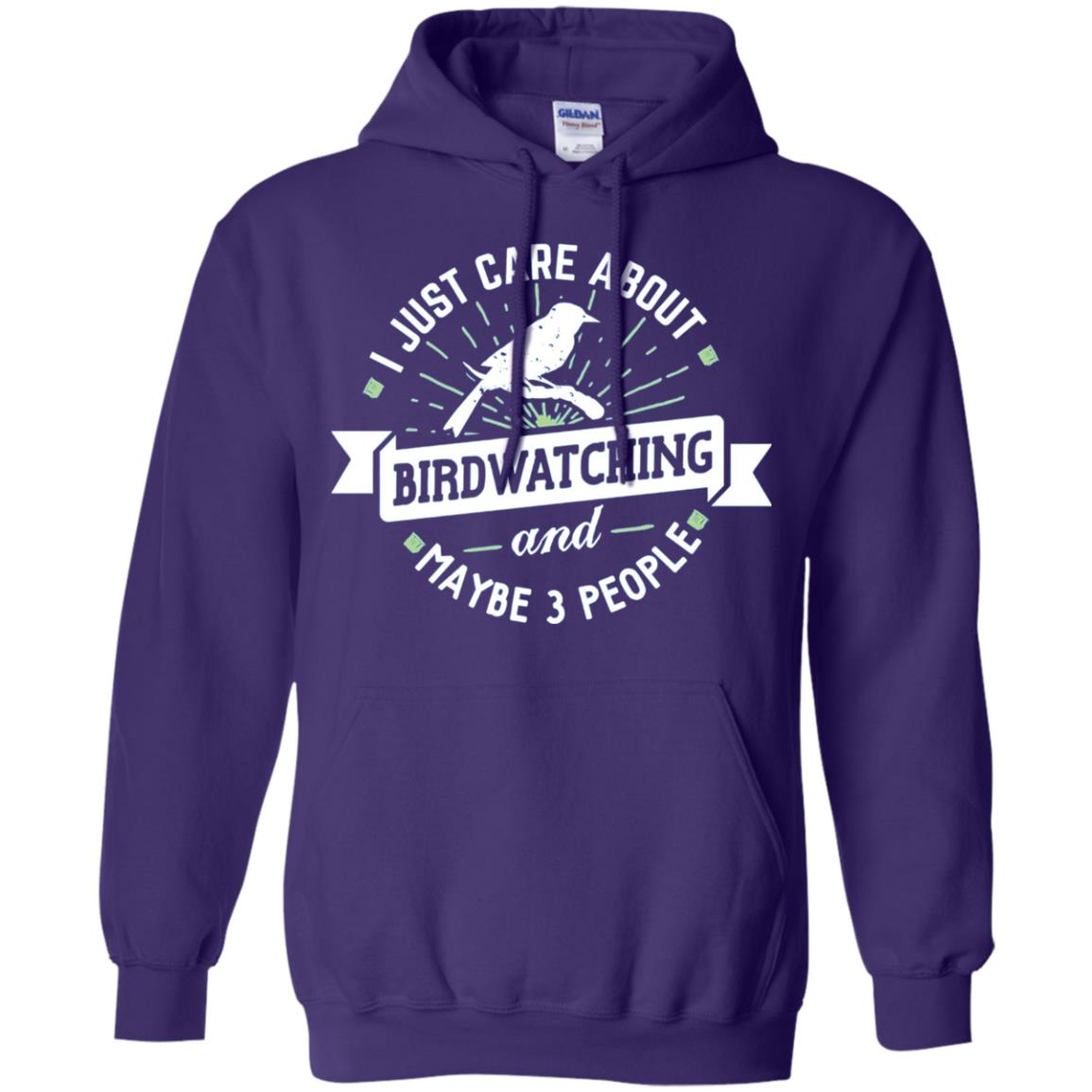 Birdwatching T-shirt I Just Care About Birdwatching Purple