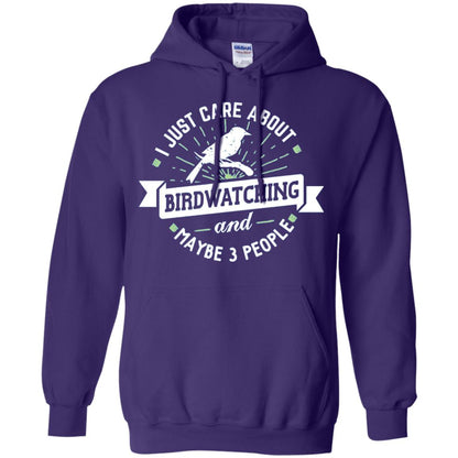 Birdwatching T-shirt I Just Care About Birdwatching Purple