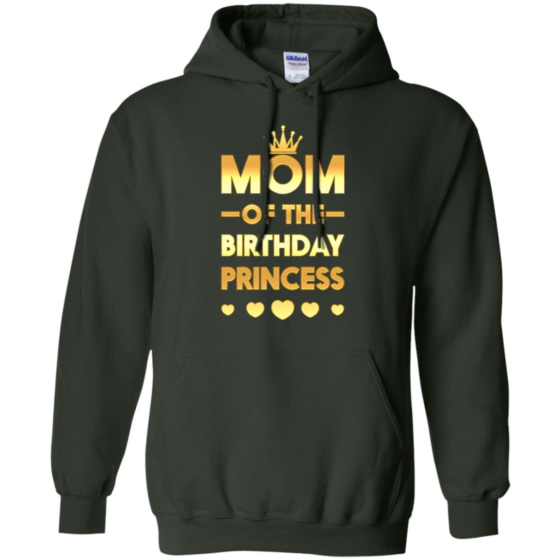 Mom Of The Birthday Princess Family T-shirt Forest Green