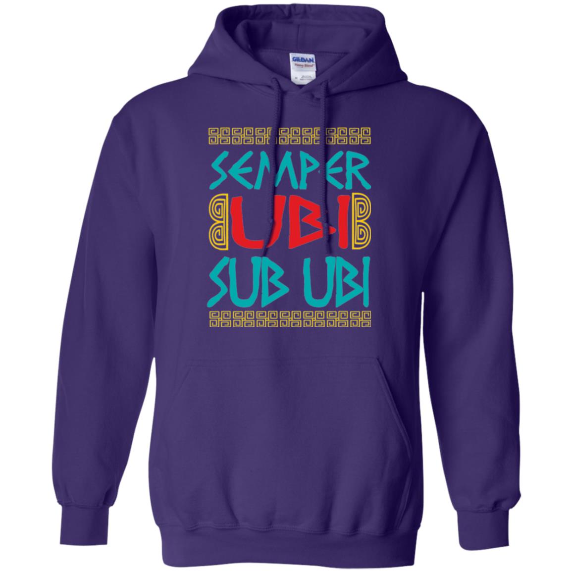 Funny Quote Latin T-shirt Semper Ubi Sub Ubi Purple