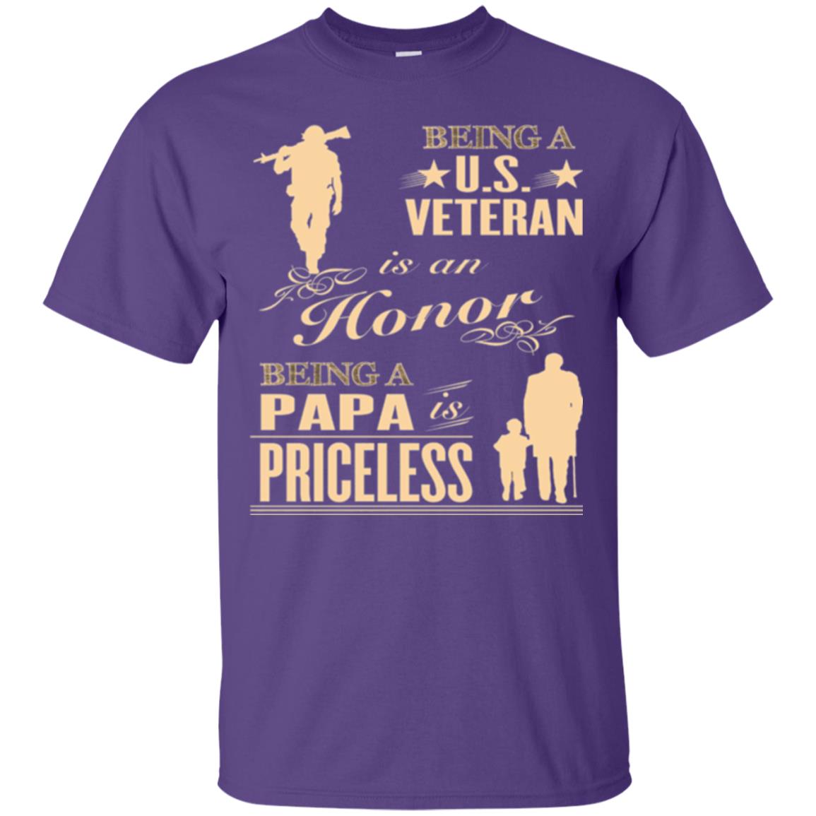 Papa T-shirt Being A U.s Veteran Purple