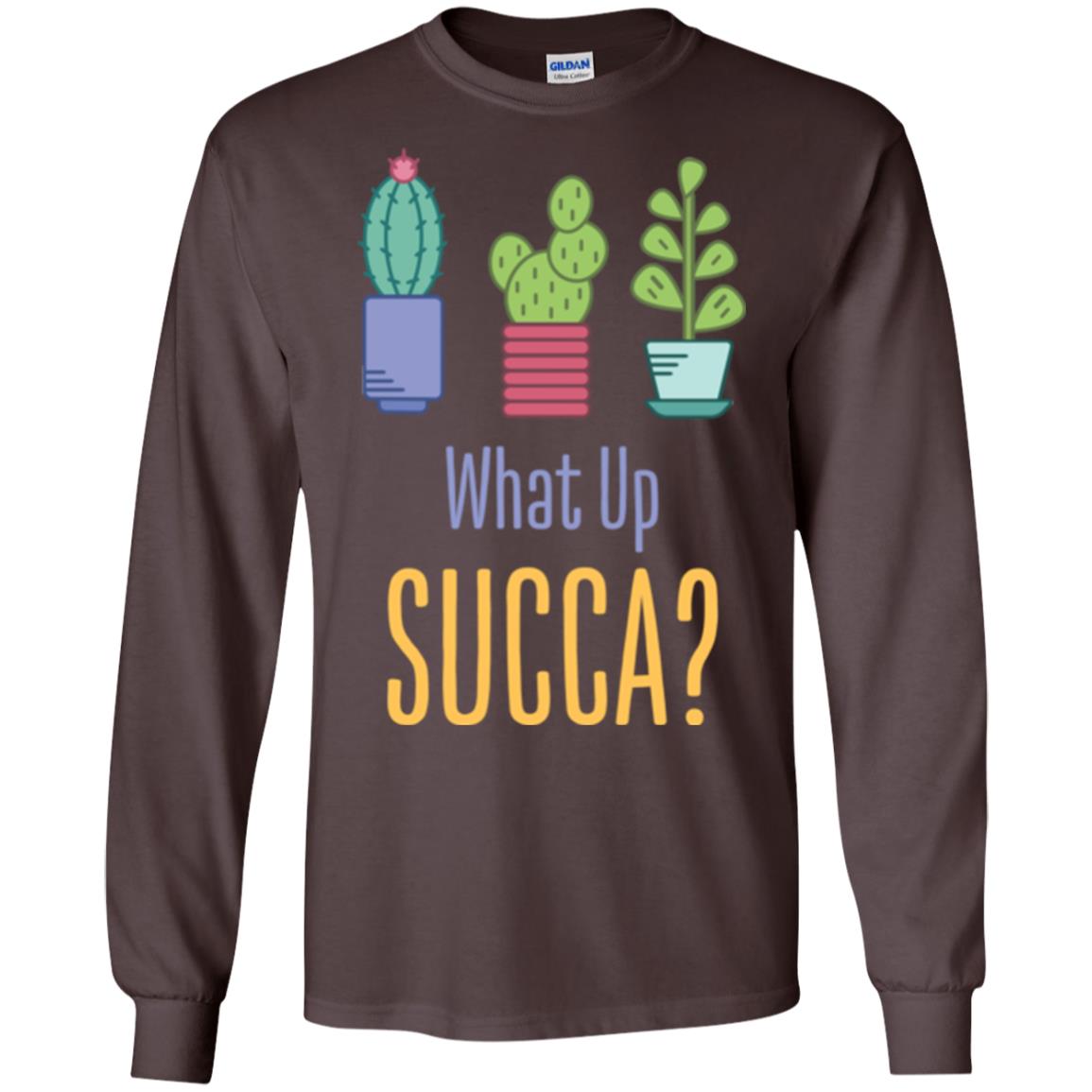 Cactus T-shirt What Up Succa Dark Chocolate