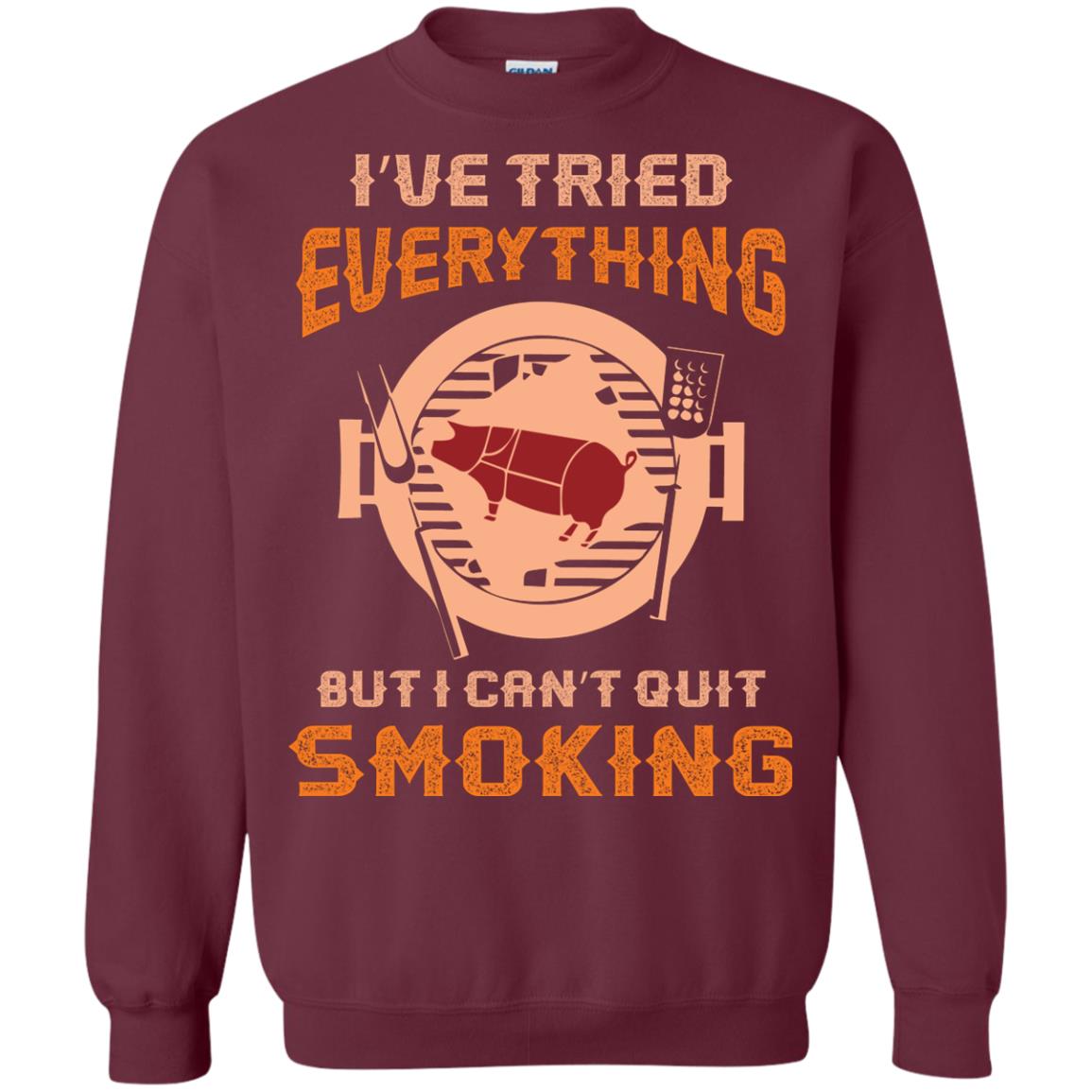 I Can’t Quit Smoking Barbecue Party T-shirt Maroon