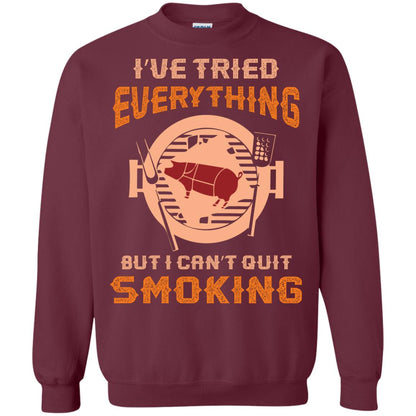 I Can’t Quit Smoking Barbecue Party T-shirt Maroon