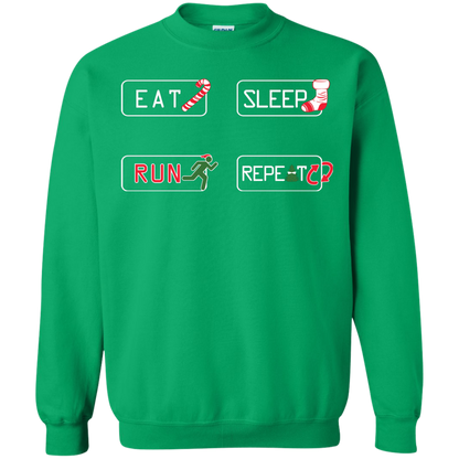 Christmas T-Shirt Eat Sleep Run Repeat Irish Green
