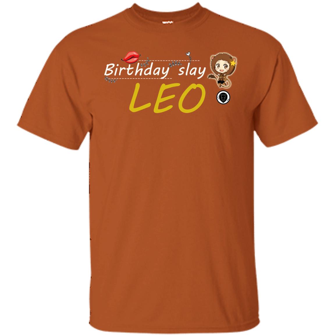 Cute Leo Girl Birthday Lip Slay T-shirt Texas Orange